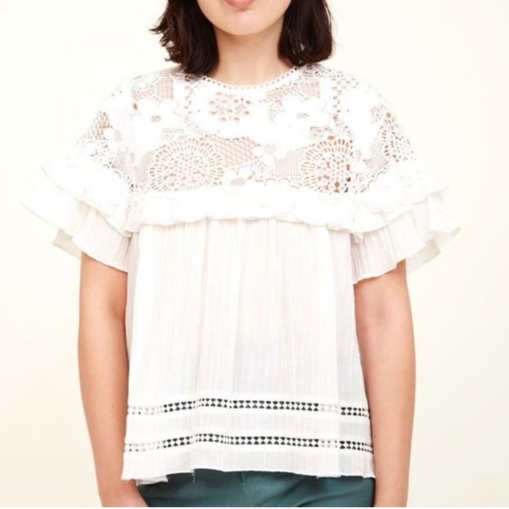 Sea NY Lace Ruffle Top